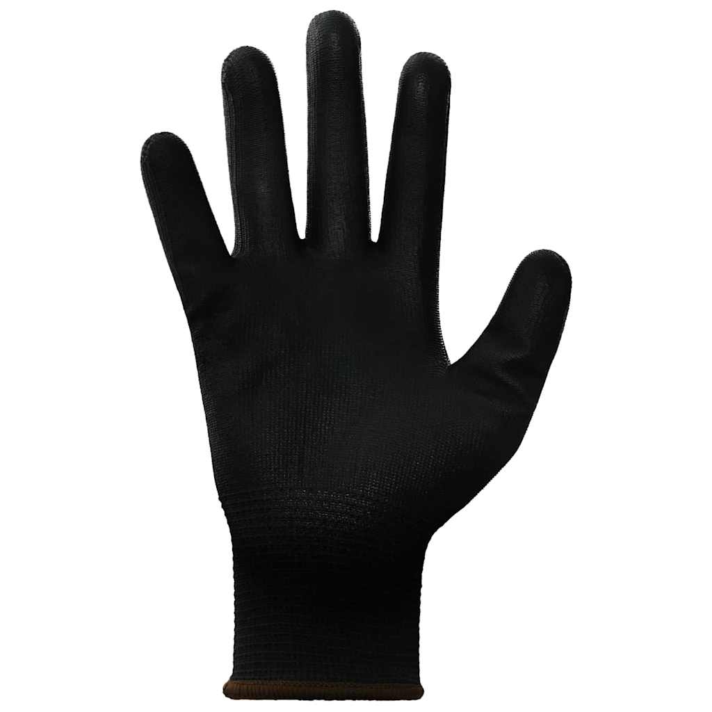 VidaXL Arbeitshandschuhe 24 Stück schwarz 8 m Polyester