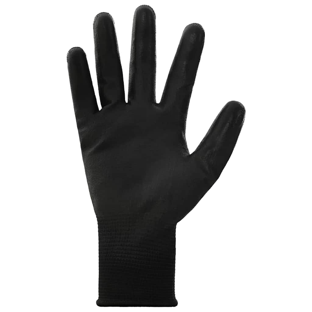 Vidaxl Arbeitshandschuhe 24 Stück schwarz 10 XL Polyester