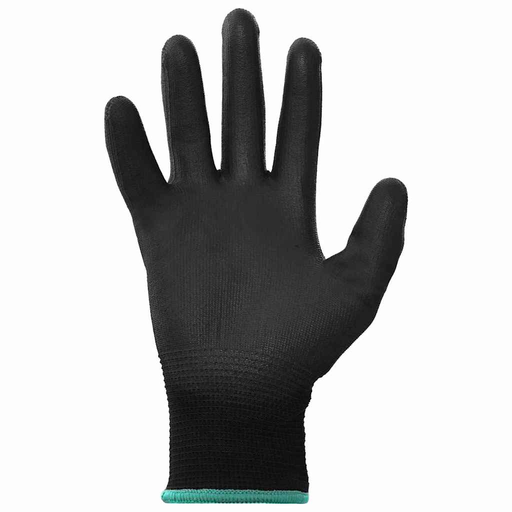 VidaXL Arbeitshandschuhe 24 Stück schwarz 11 xxl Polyester