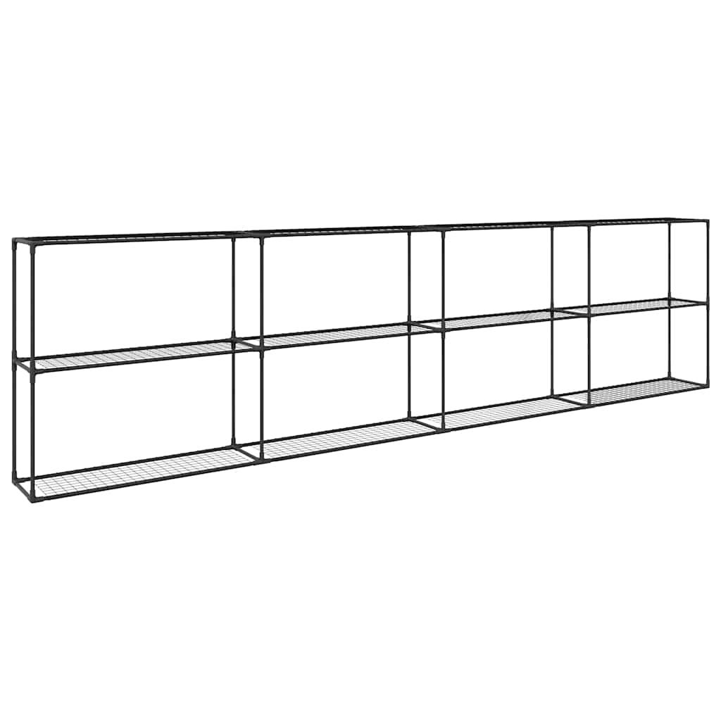Vidaxx 3-stöckiger Pflanzenständer schwarz 400 x 32 x 104 cm Stahl