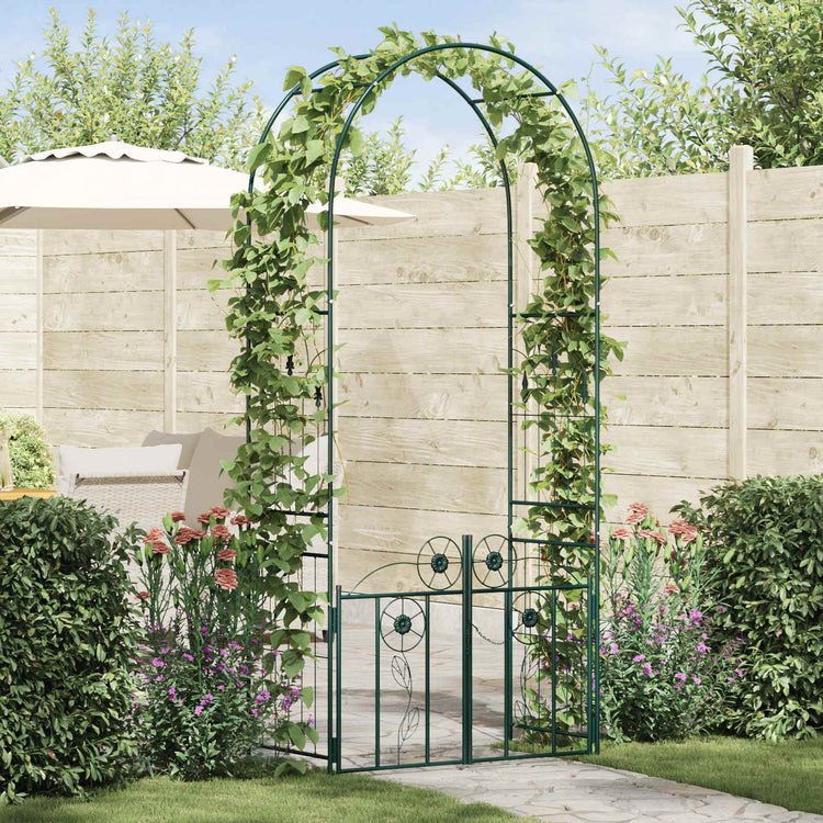 Vidaxxl Gartenbogen mit Schloss Grün 102 x 50 x 218 cm