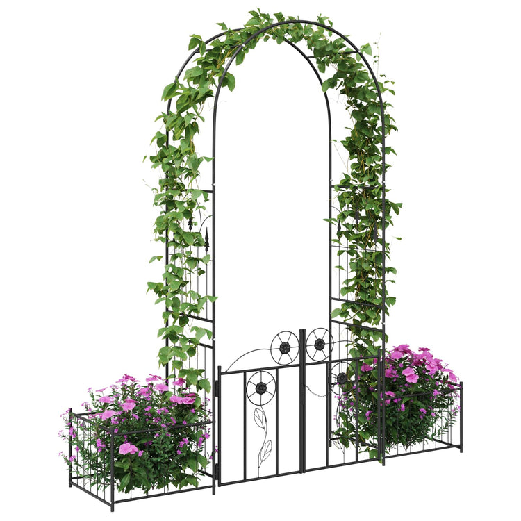 Vidaxl Gartenbogen mit Schloss schwarz 203 x 50 x 218 cm