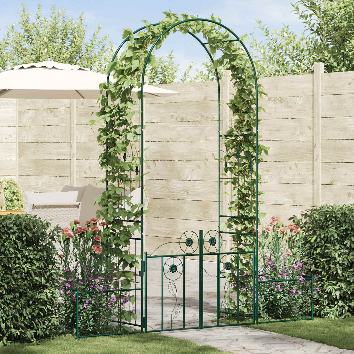 Vidaxxl Gartenbogen mit Schloss Grün 203 x 50 x 218 cm