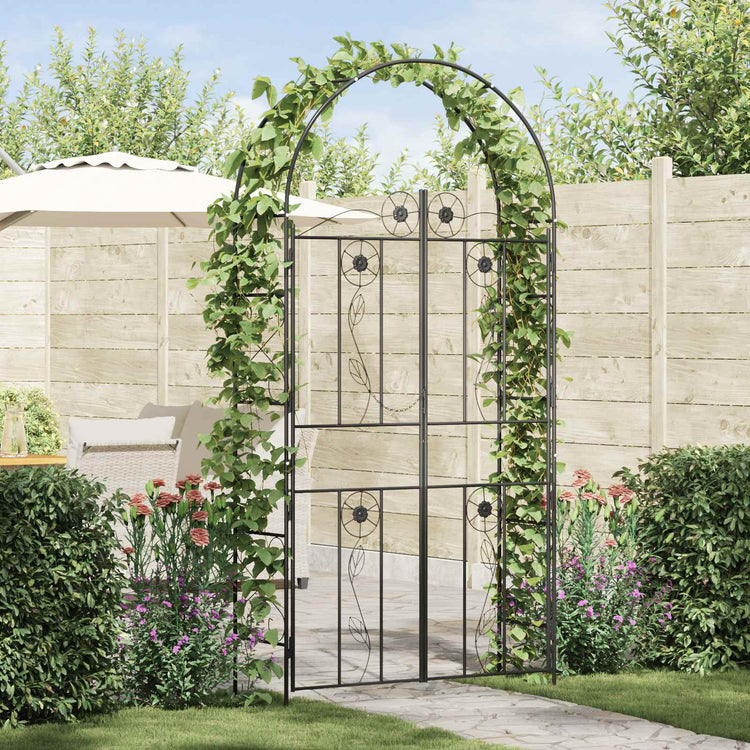 Vidaxl Gartenbogen einfarbig schwarz 115 x 37 x 226 cm