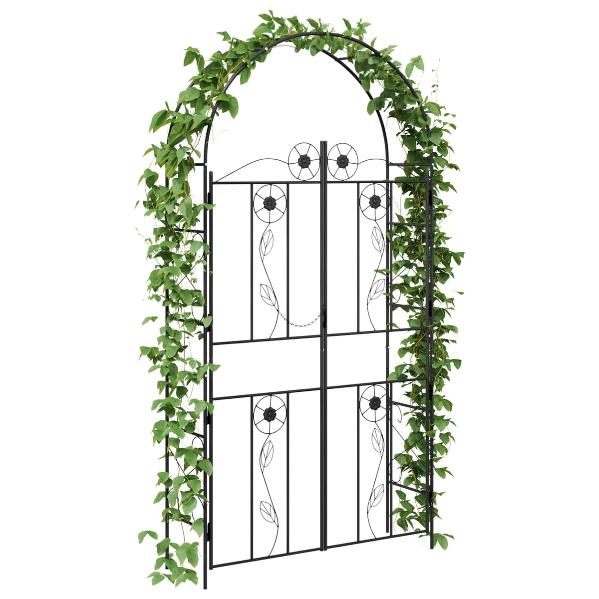 Vidaxl Gartenbogen einfarbig schwarz 115 x 37 x 226 cm