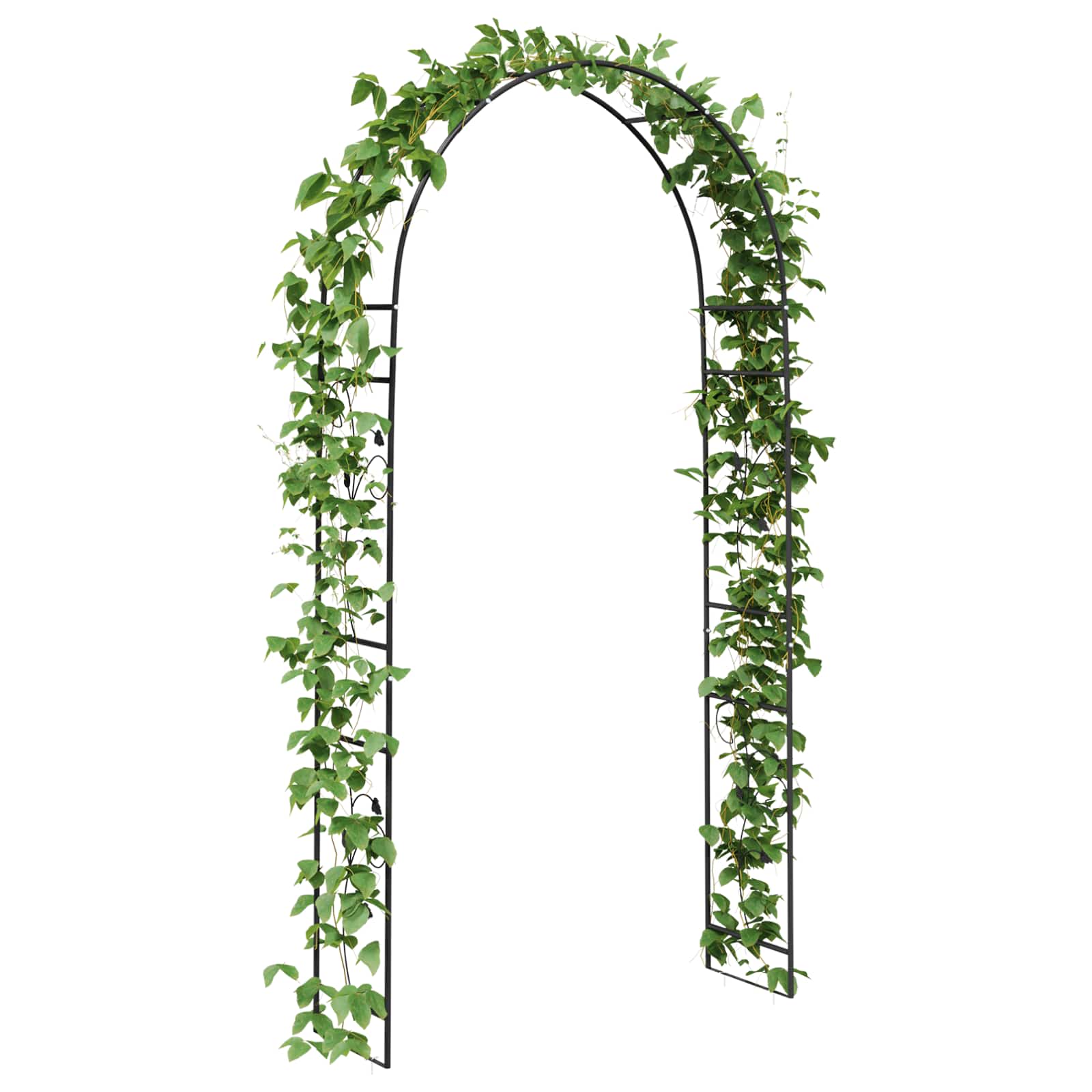 VidaXL Gartenbogen Blumen Schwarz 115 x 37 x 231 cm