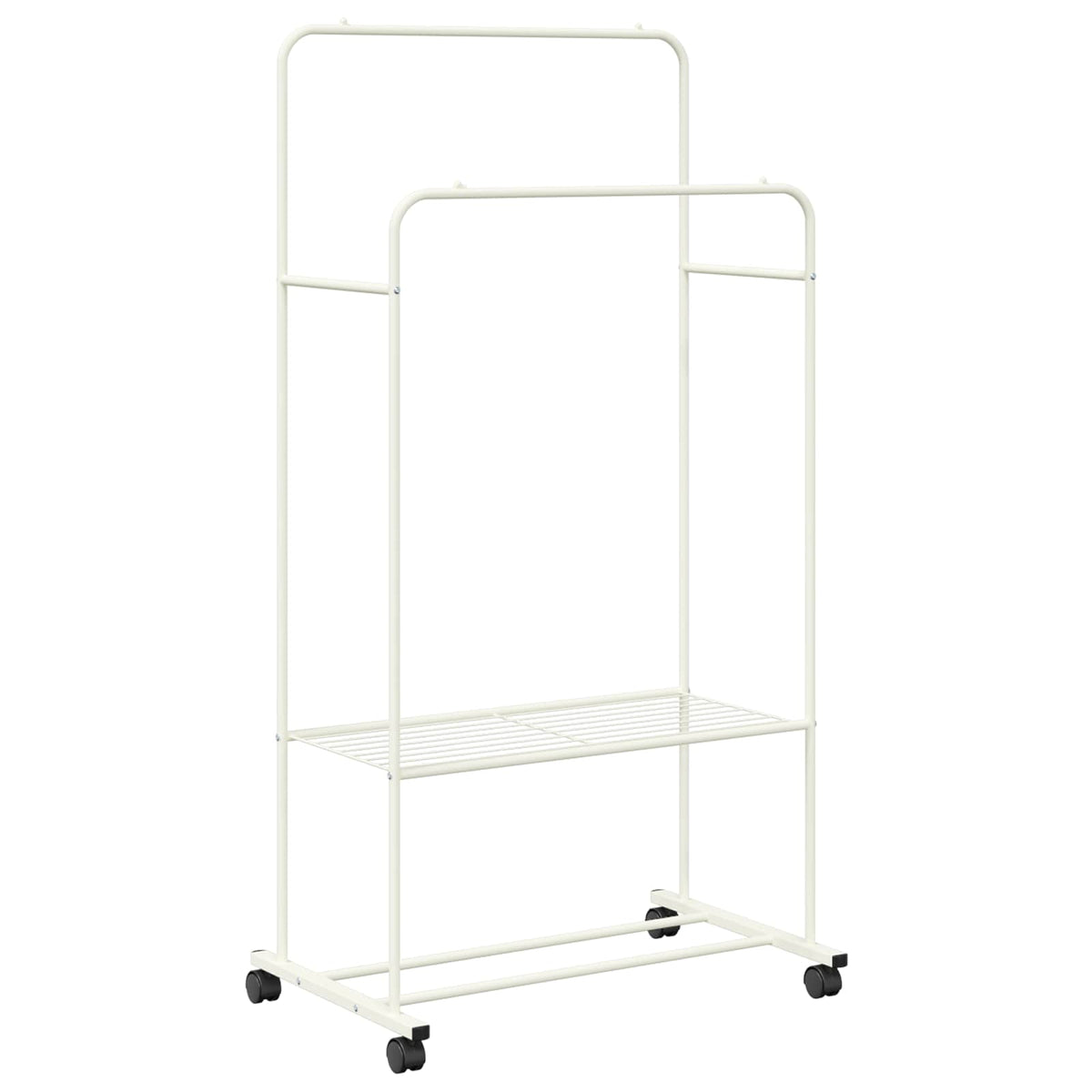 Vidaxx Kleiderständer mit Regal mit Rad mit Stauraum weiß 80 x 53 x 156 cm