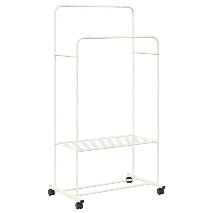 Vidaxx Kleiderständer mit Regal mit Rad mit Stauraum weiß 80 x 53 x 156 cm