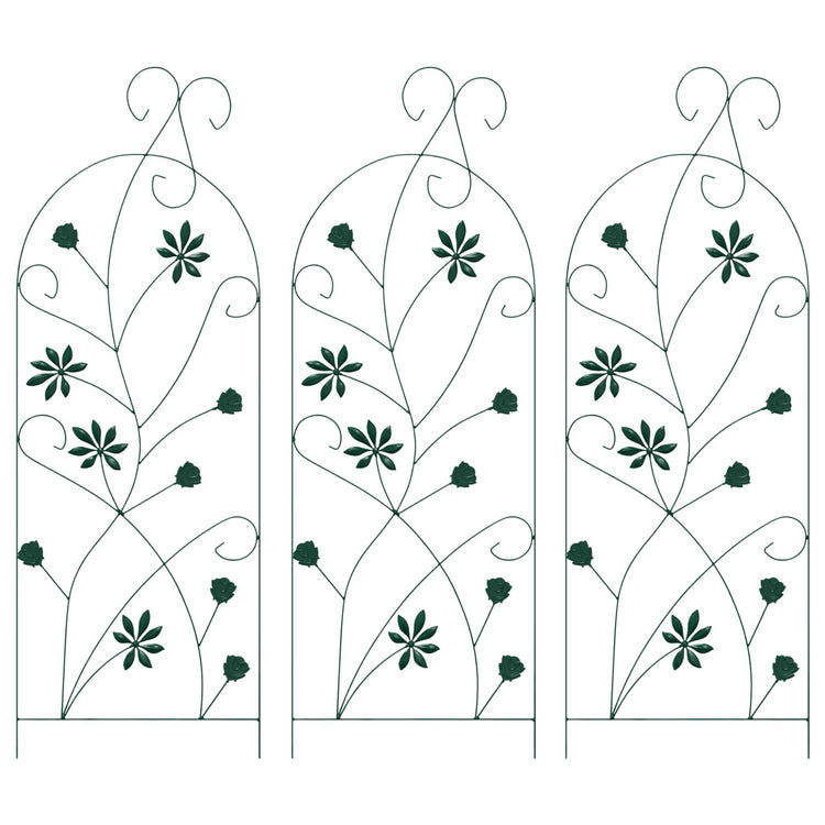 Vidaxl Gartenzaun 3 Stück grün 112 x 39,5 cm Stahl