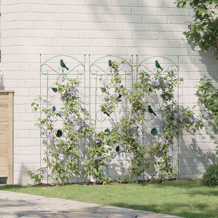 Vidaxl Gartenzaun 3 Stück grün 110 x 40 cm Stahl