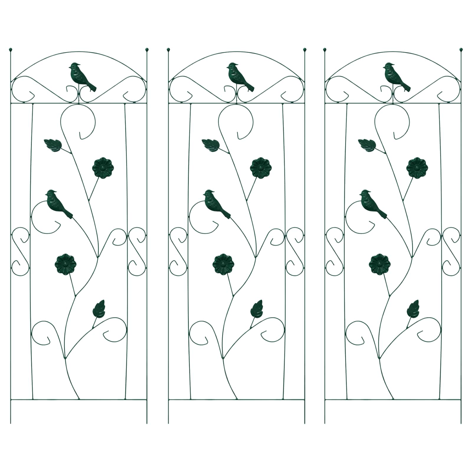Vidaxl Gartenzaun 3 Stück grün 110 x 40 cm Stahl