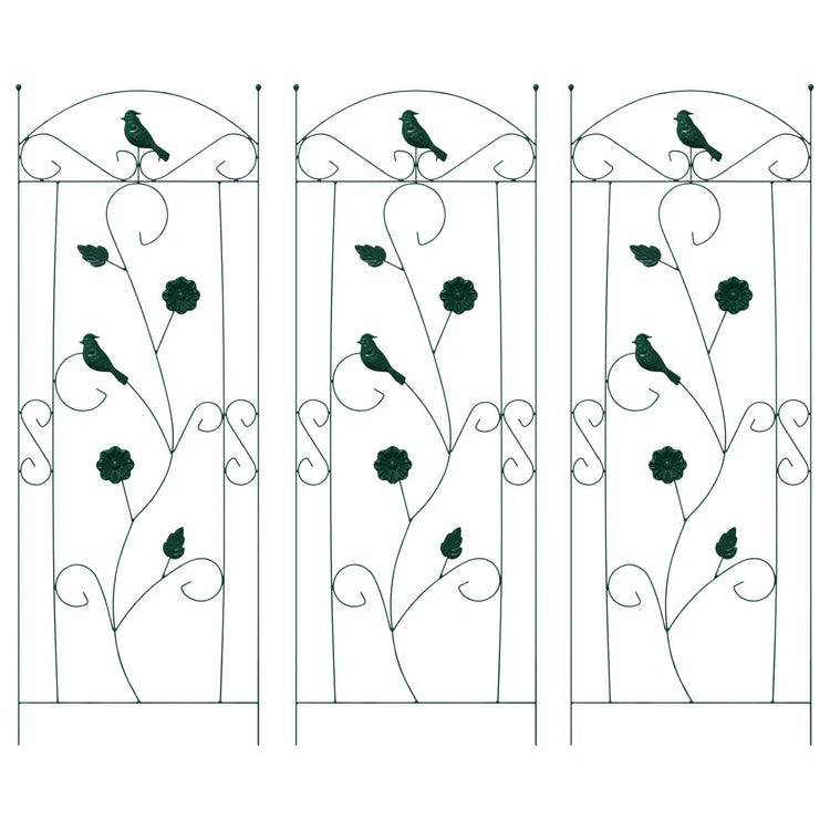 Vidaxl Gartenzaun 3 Stück grün 110 x 40 cm Stahl