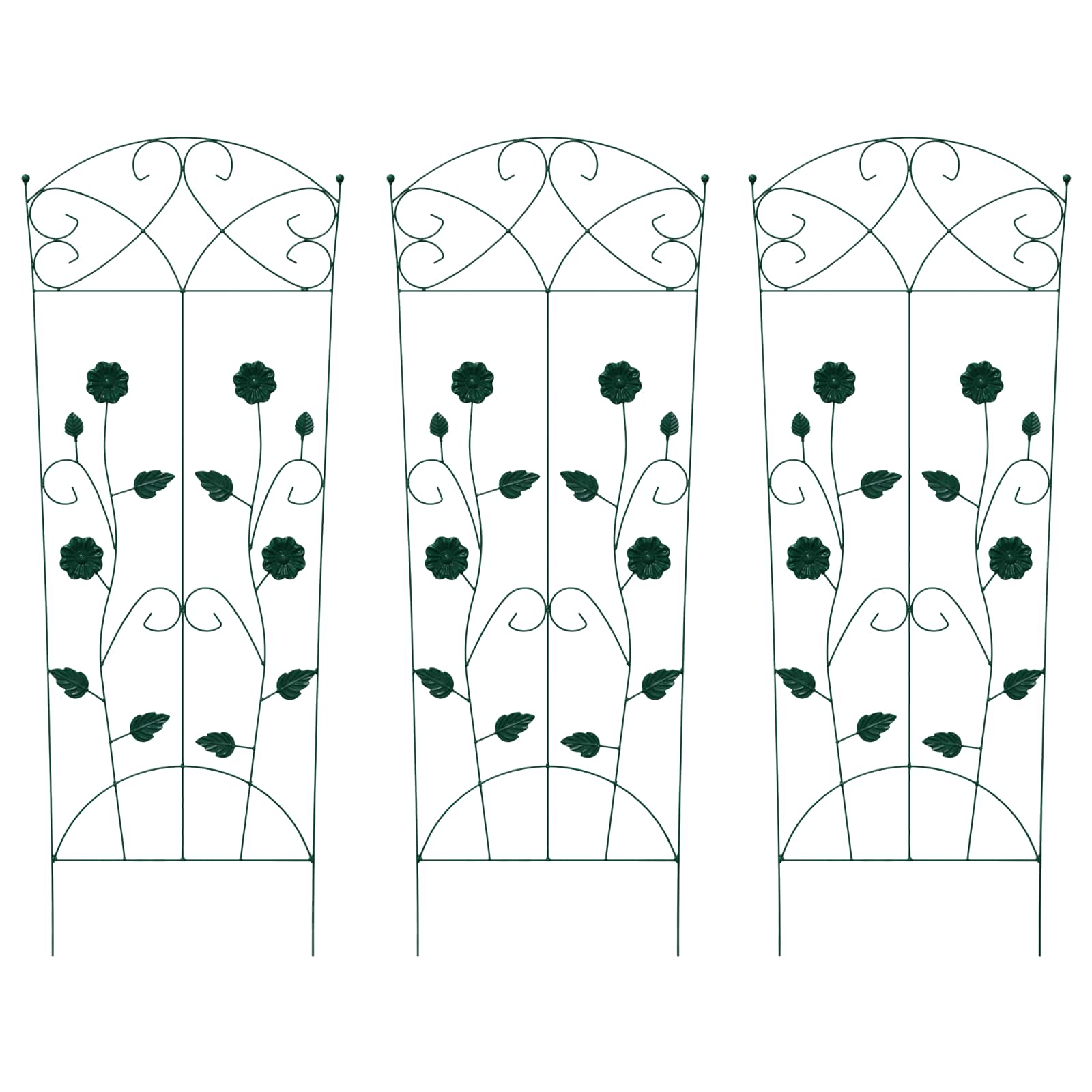 Vidaxl Gartenzaun 3 Stück grün 110,5 x 42,5 cm Stahl