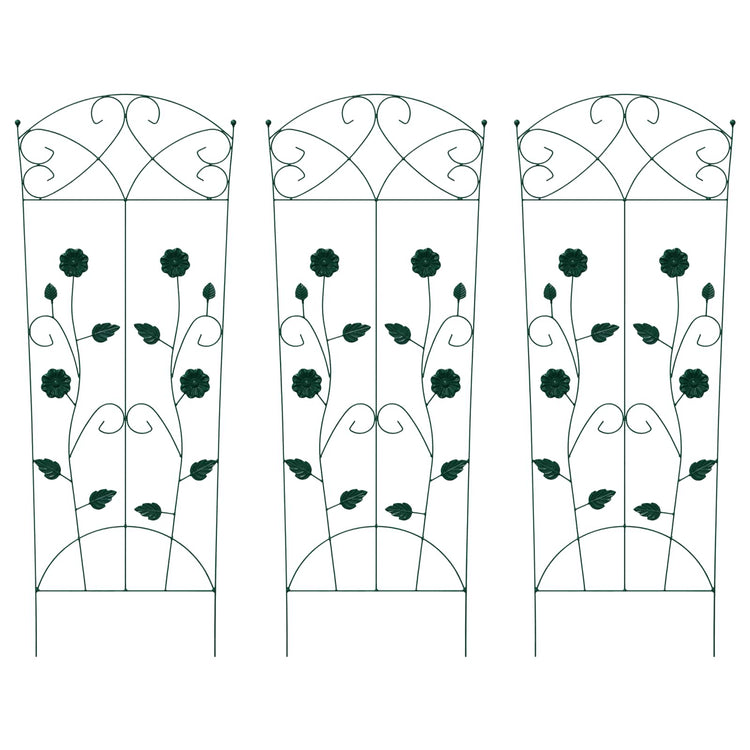 Vidaxl Gartenzaun 3 Stück grün 110,5 x 42,5 cm Stahl