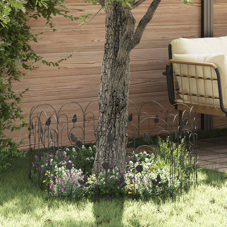 Vidaxl Gartenzaungitter schwarz 307 x 54,5 x 0,3 cm