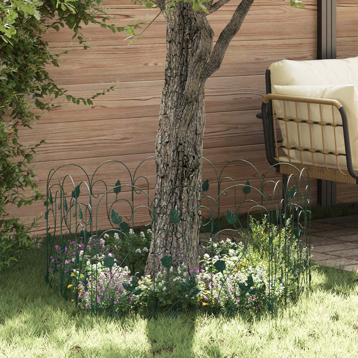 Vidaxl Gartenzaungitter grün 307 x 54,5 x 0,3 cm