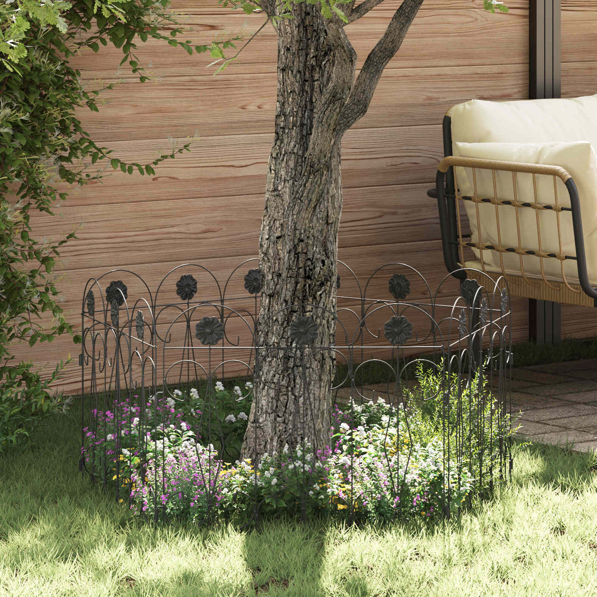 Vidaxl Gartenzaungitter schwarz 305,5 x 55,5 x 0,3 cm