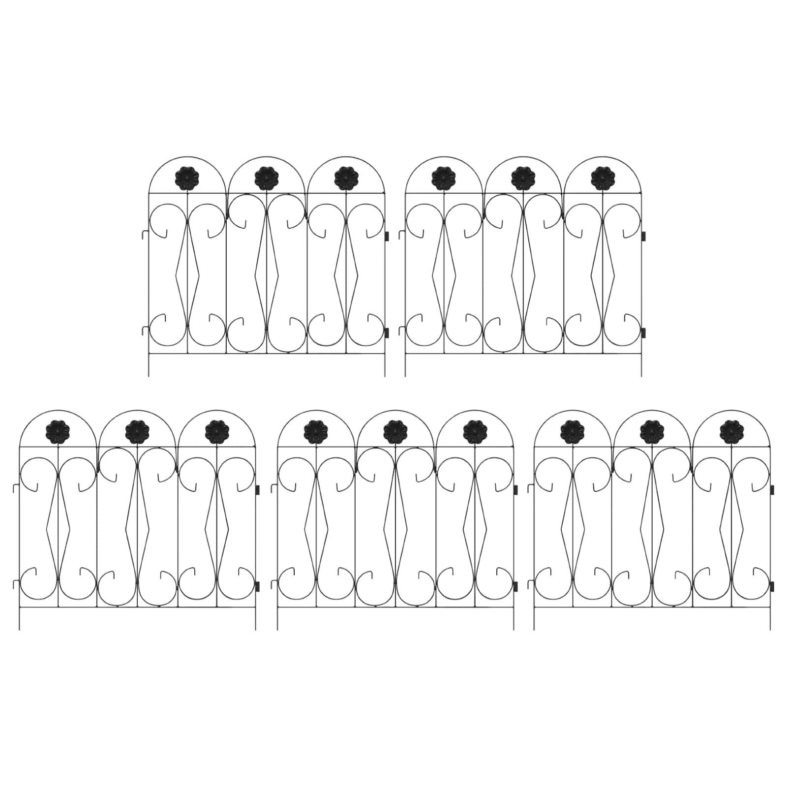 Vidaxl Gartenzaungitter schwarz 305,5 x 55,5 x 0,3 cm