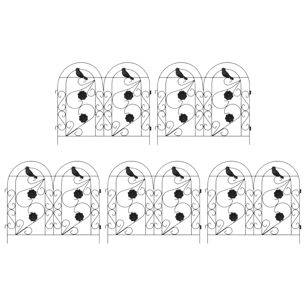 Vidaxl Gartenzaungitter Schwarz 308,5 x 54,5 x 0,3 cm