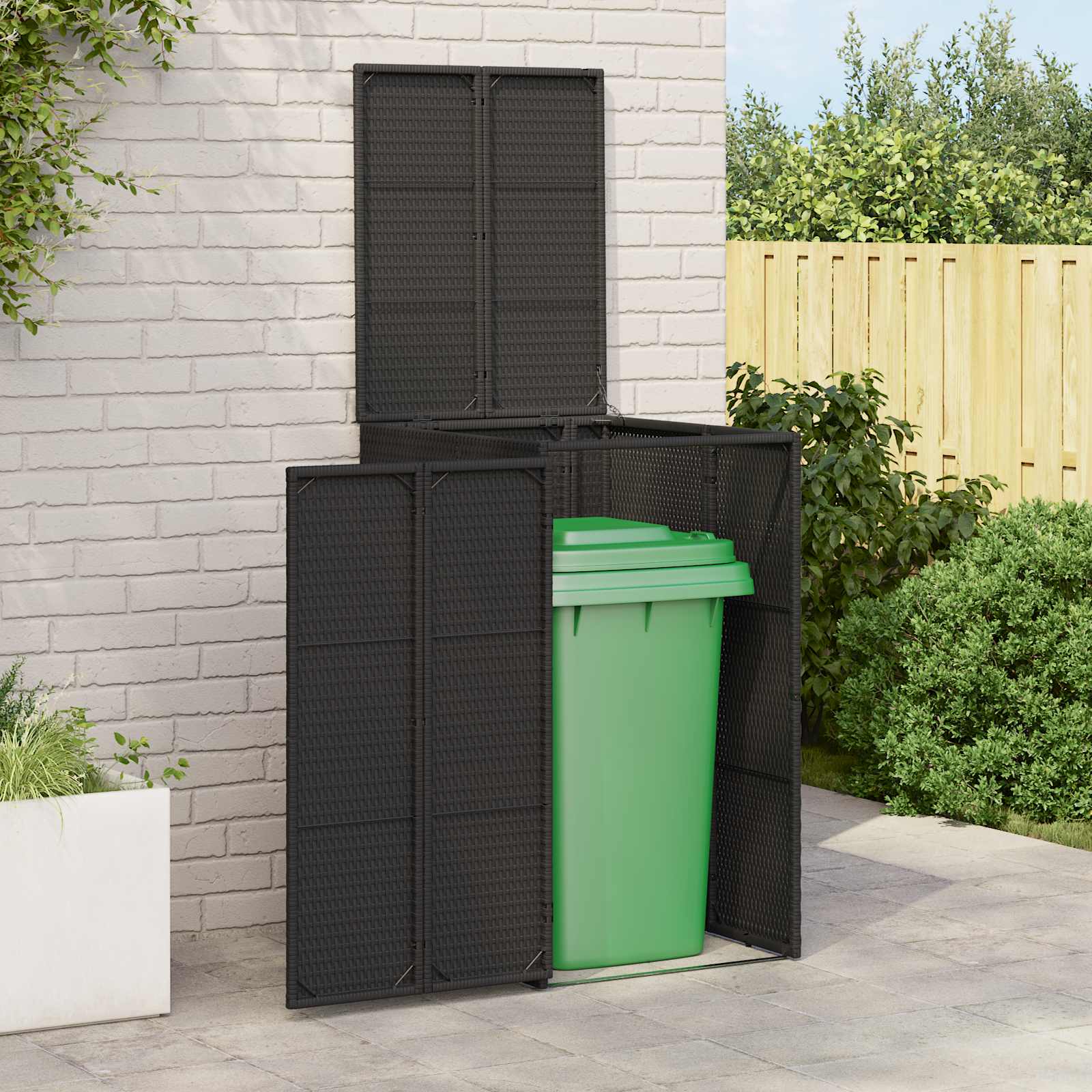 Vidaxx Mülleimerbox schwarz 65 x 80 x 115 cm Polyethylen
