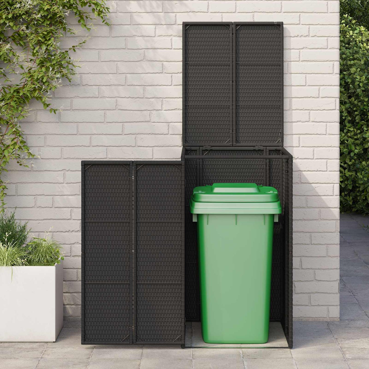 Vidaxx Mülleimerbox schwarz 65 x 80 x 115 cm Polyethylen