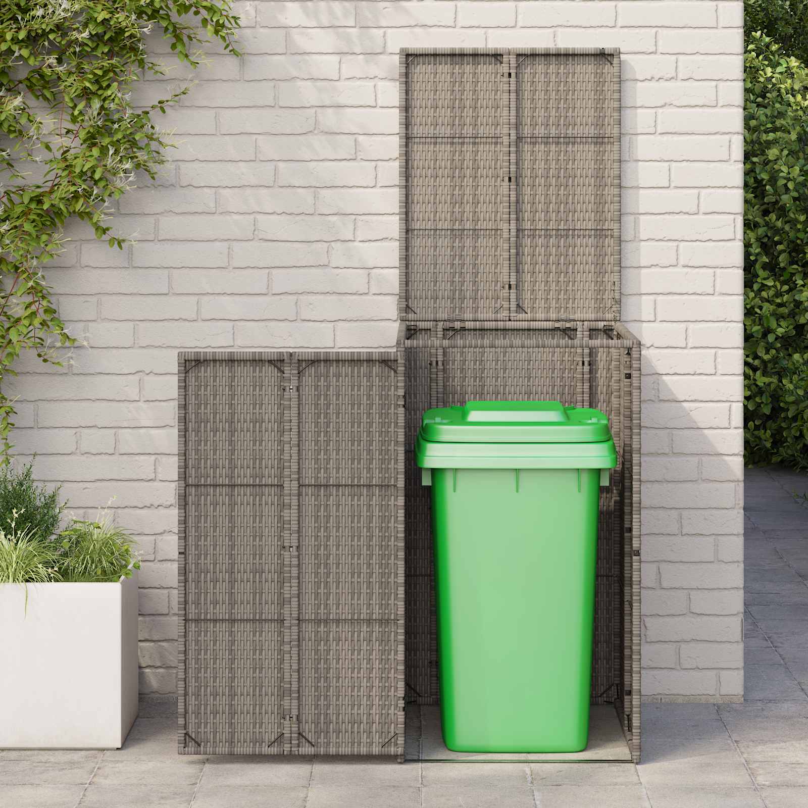 Vidaxx Mülleimerbox grau 65 x 80 x 115 cm Polyethylen