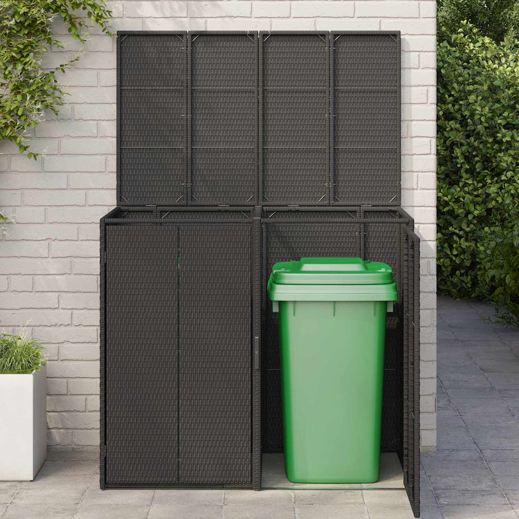 Vidaxx Abfallbehälterbox 2 Stück schwarz 65 x 80 x 115 cm Polyethylen
