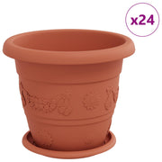 Vidaxxl Pflanztöpfe 24 Stück ziegelrot ø 26 x 21,5 cm Kunststoff - afbeelding 2