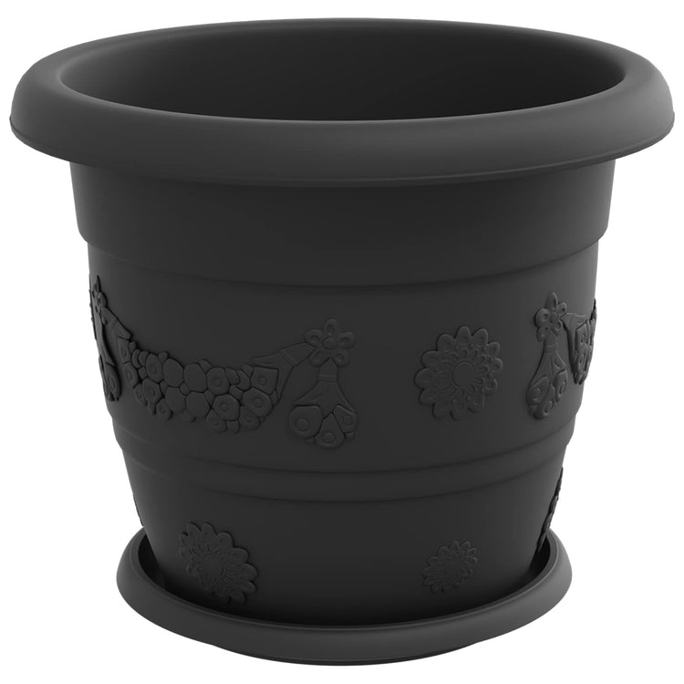 Vidaxxl Pflanztöpfe 24 Stück schwarz ø 26 x 21,5 cm Kunststoff