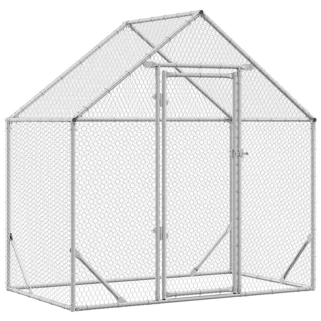 Vidaxl Hühnerstall Silber 170 x 100 x 177 cm verzinkter Stahl