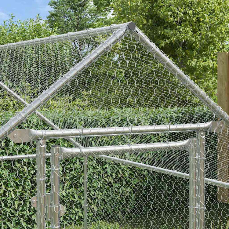 Vidaxx Hühnerstall silber 200x170x177cm verzinkter Stahl