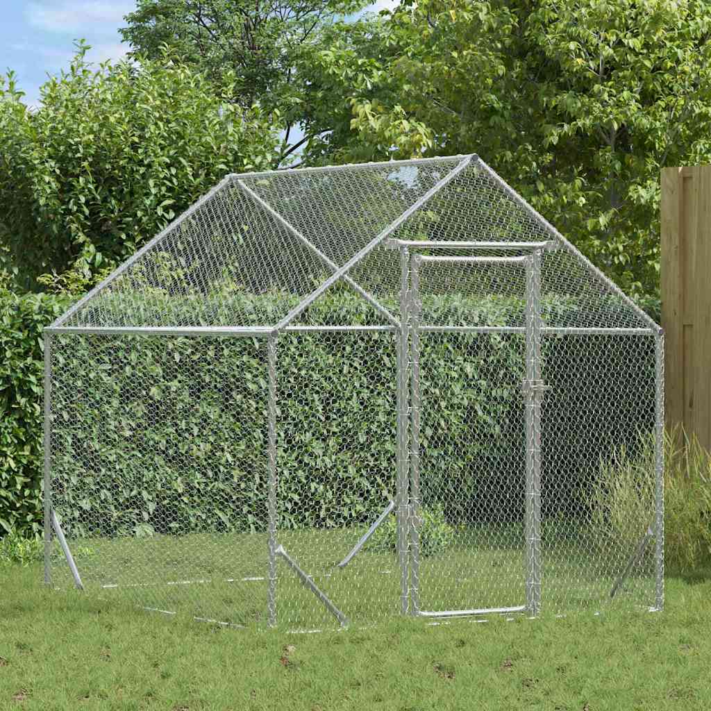 Vidaxx Hühnerstall silber 200x170x177cm verzinkter Stahl