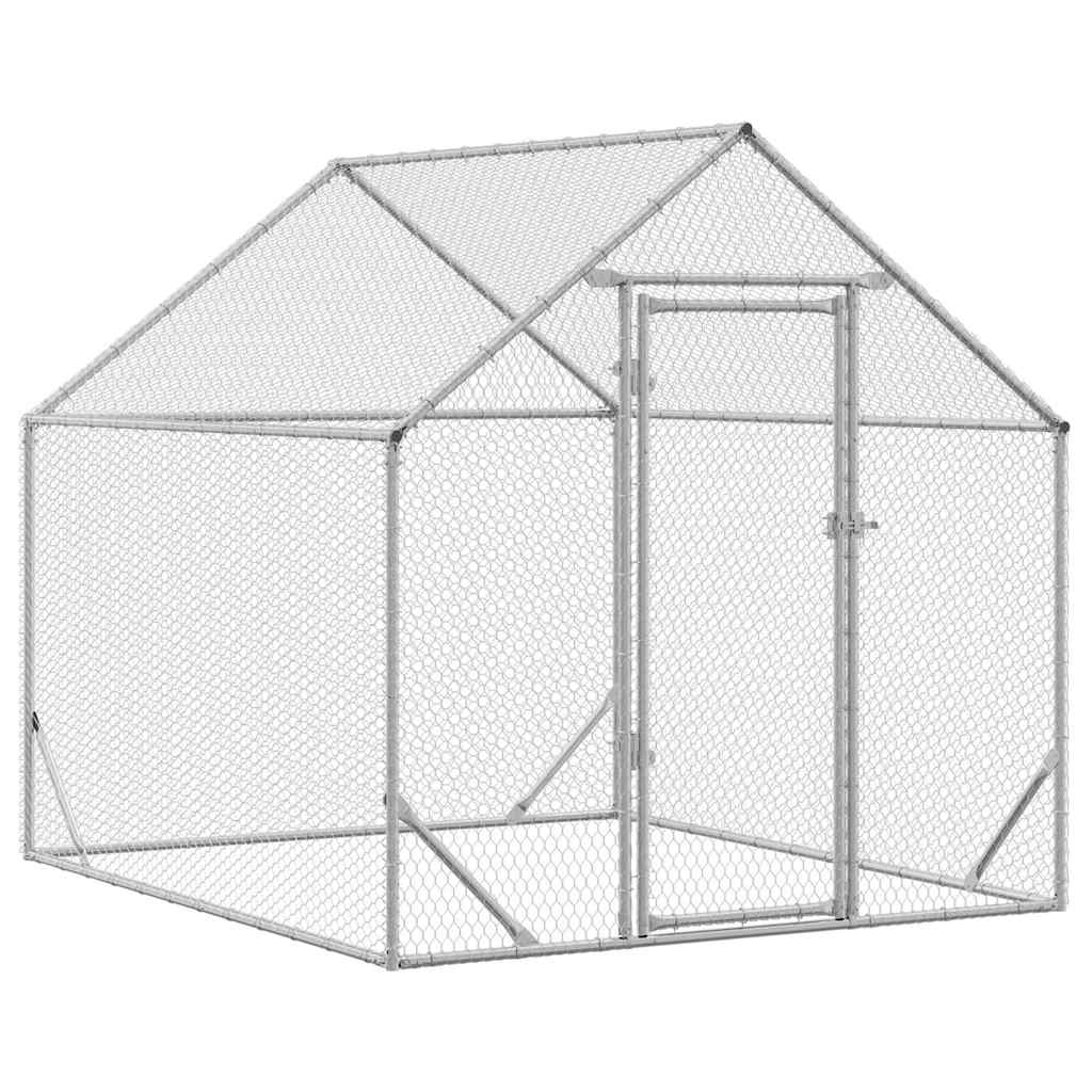 Vidaxx Hühnerstall silber 200x170x177cm verzinkter Stahl