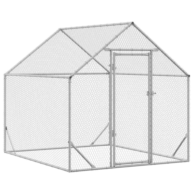 Vidaxx Hühnerstall silber 200x170x177cm verzinkter Stahl