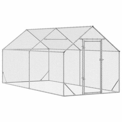 Vidaxx Hühnerstall silber 400x170x177cm verzinkter Stahl
