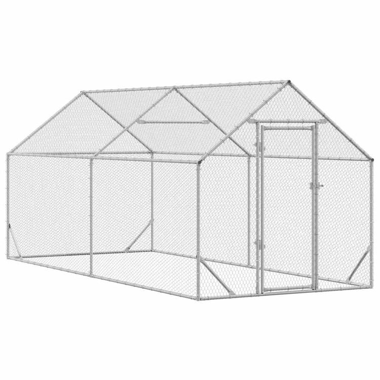 Vidaxx Hühnerstall silber 400x170x177cm verzinkter Stahl