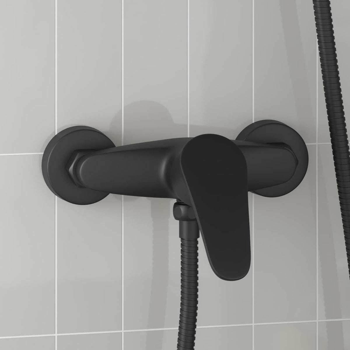 VidaXL Duscharmatur Schwarz G 1 2 Zoll