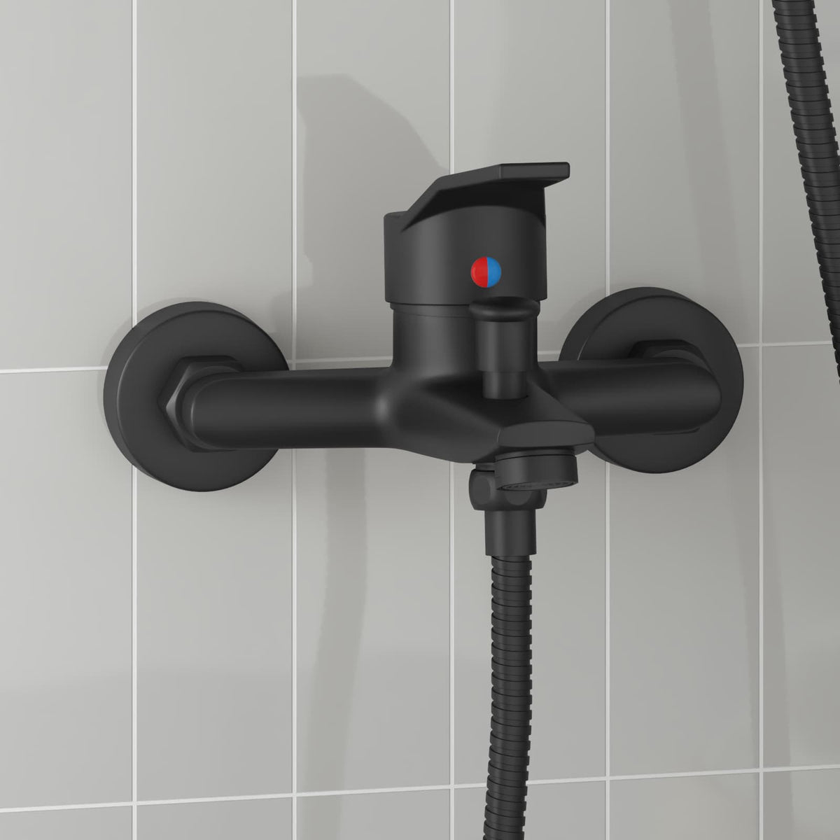 VidaXL Duscharmatur Schwarz G 1 2 Zoll