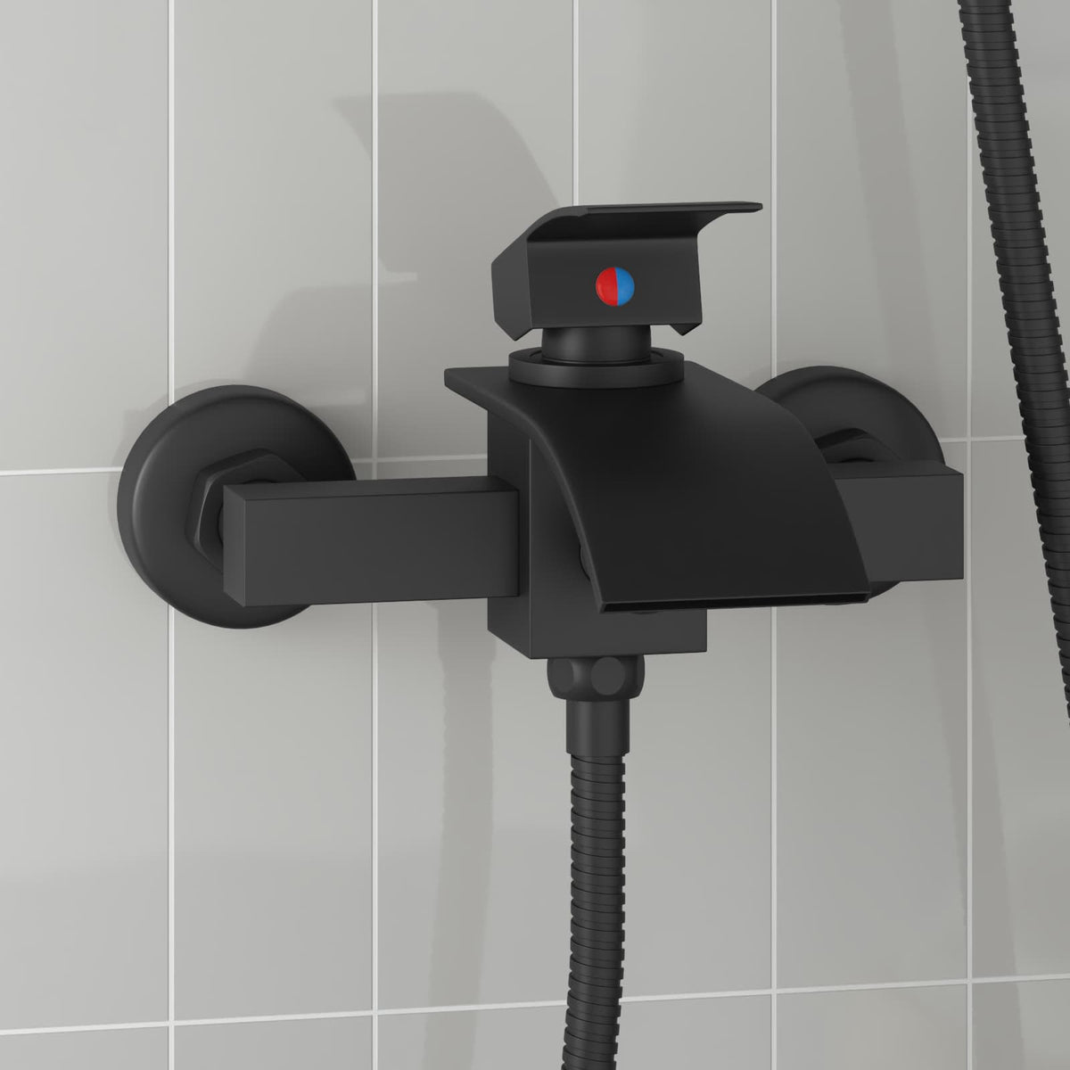 VidaXL Duscharmatur Schwarz G 1 2 Zoll