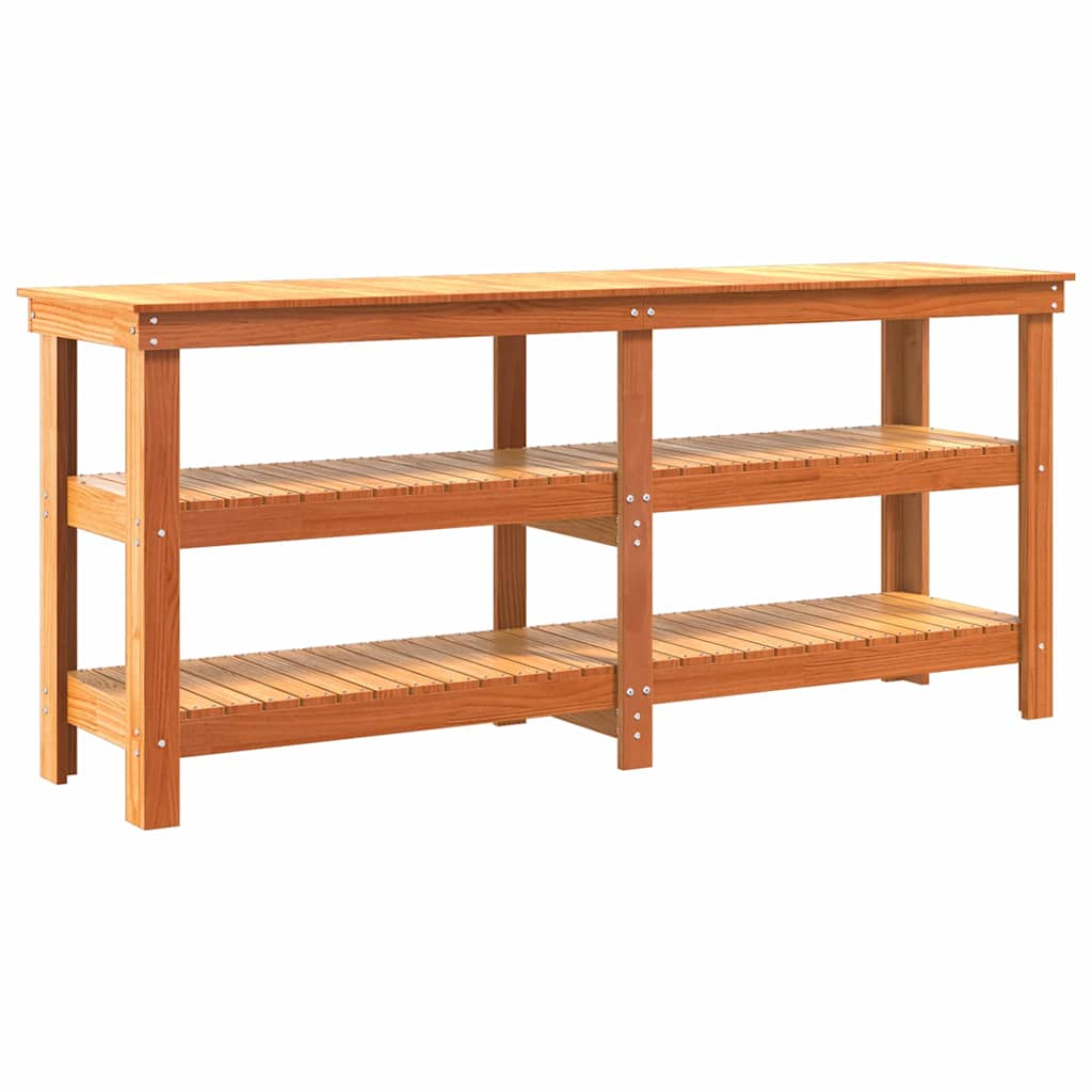 Vidaxx Werkbank Waschbraun 181,5 x 50 x 80 cm massives Kiefernholz