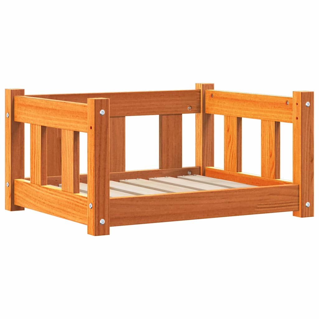 Vidaxxl Hundebett Waschbraun 55 x 45 x 28 cm massives Kiefernholz