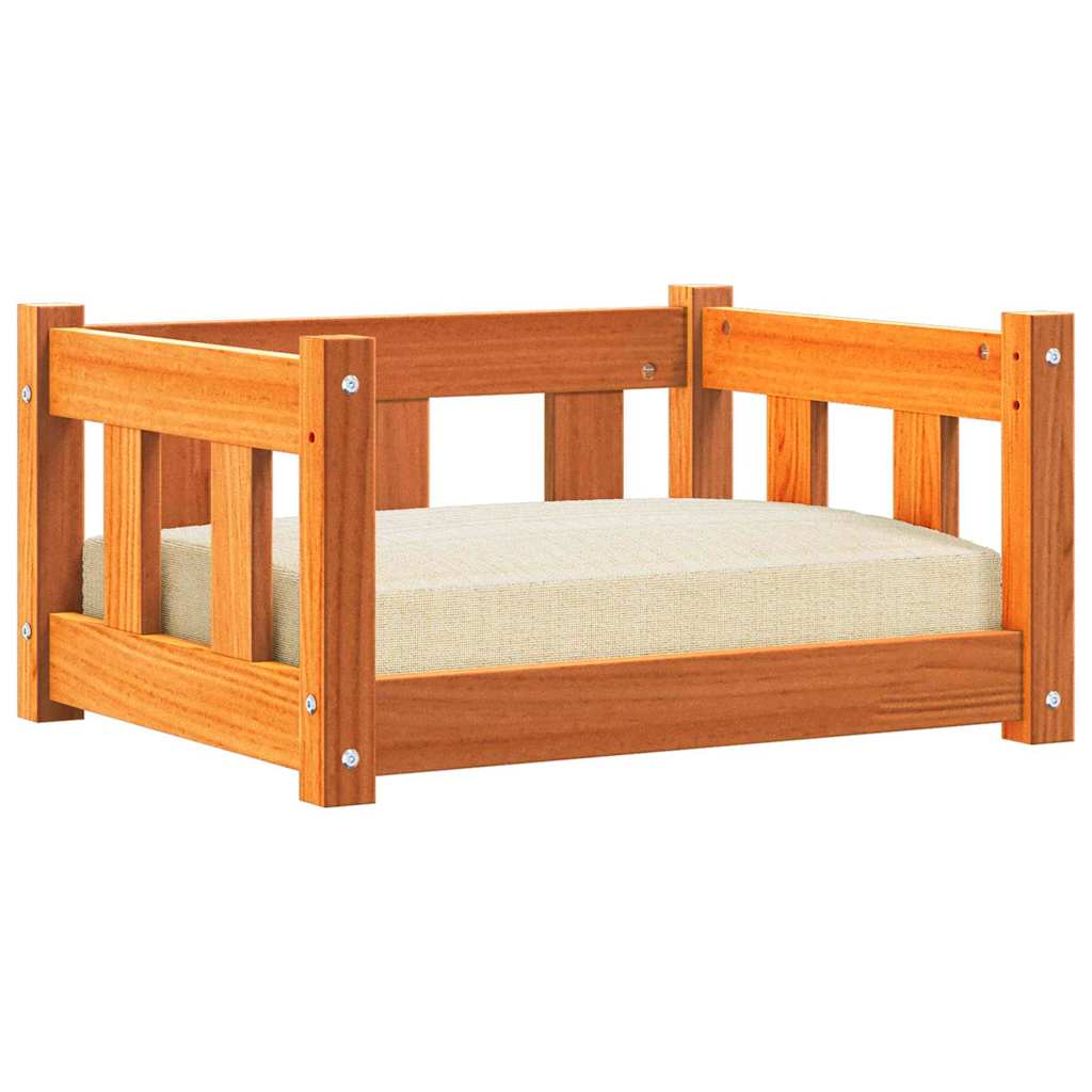 Vidaxxl Hundebett Waschbraun 55 x 45 x 28 cm massives Kiefernholz