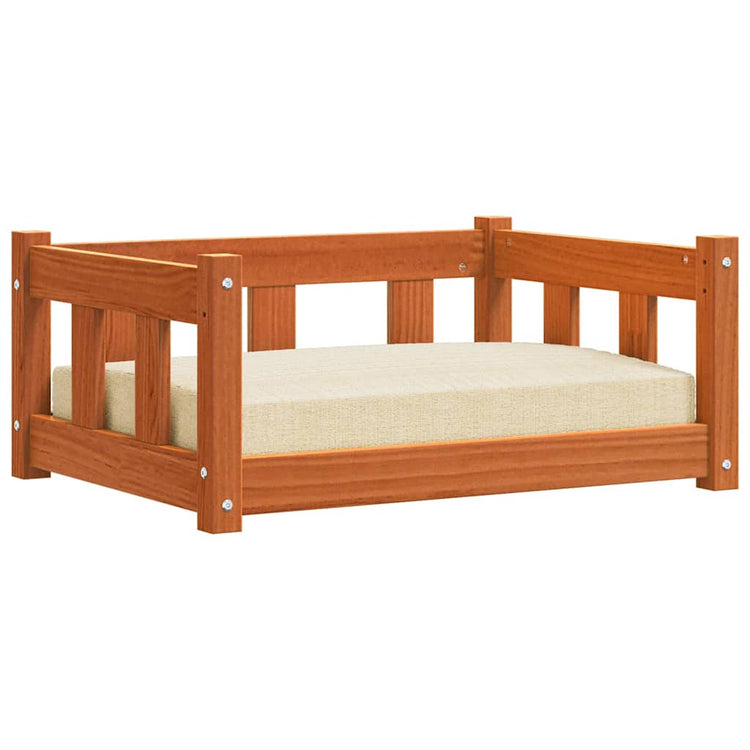Vidaxxl Hundebett Waschbraun 65,5 x 50 x 28 cm massives Kiefernholz