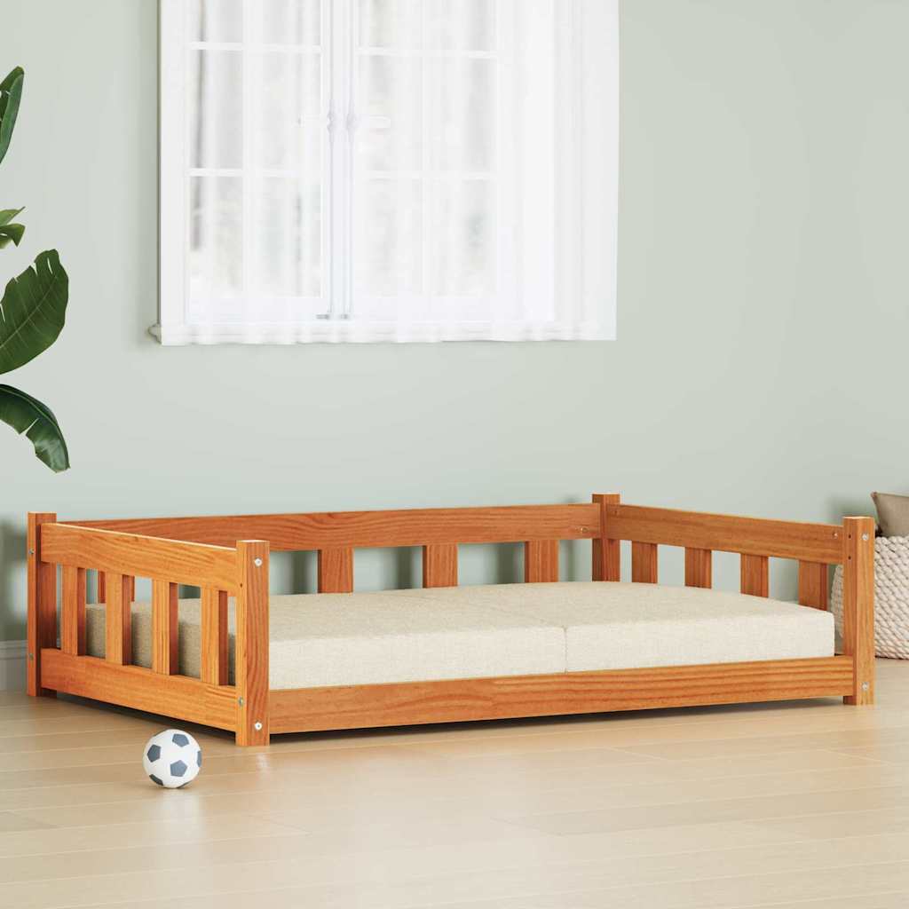 Vidaxxl Hundebett Waschbraun 100 x 70 x 28 cm massives Kiefernholz