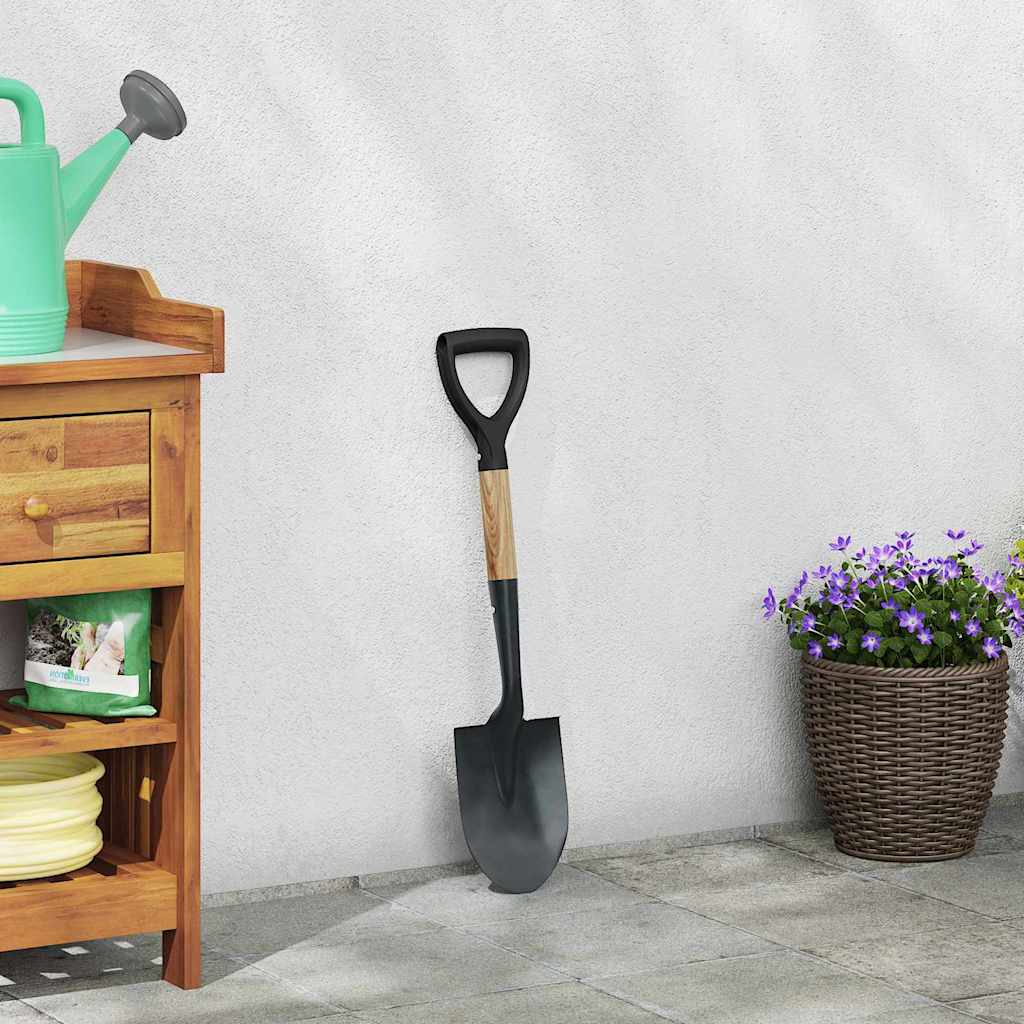 Vidaxx Schaufel schwarz 68,5 cm kraftvoll beschichteter Stahl und Massivholz
