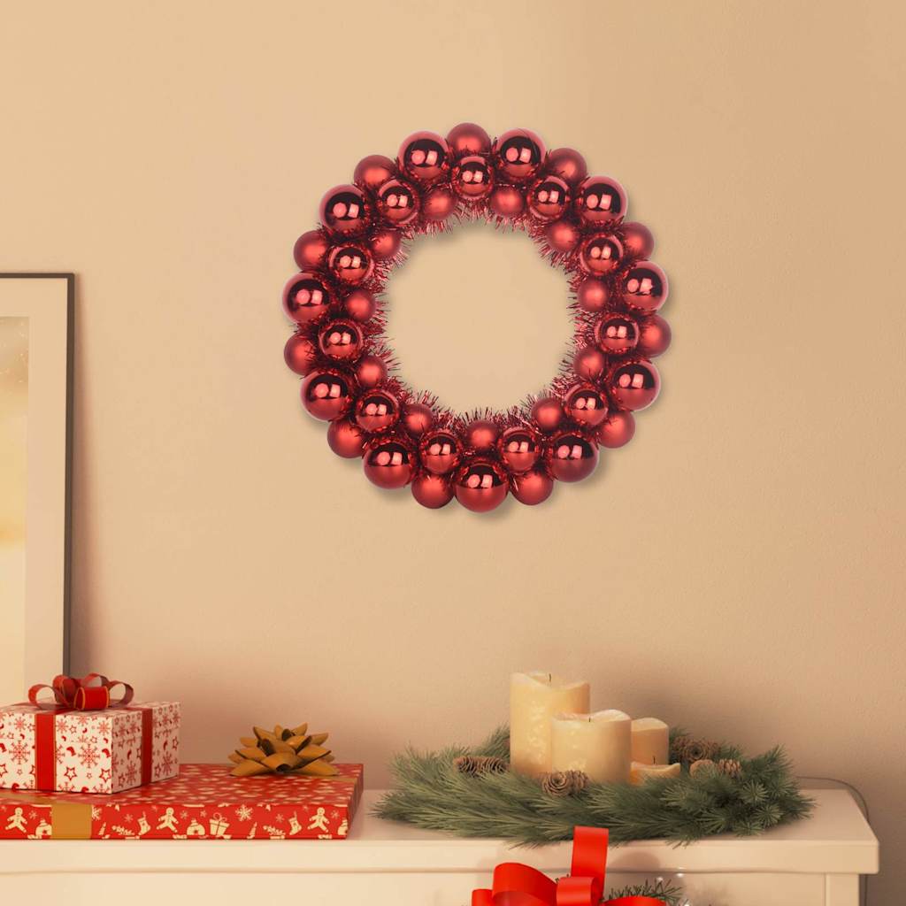 Vidaxx Weihnachtskugelkränze 2 Stück rot 33 x 33 x 7 cm Polystyrol