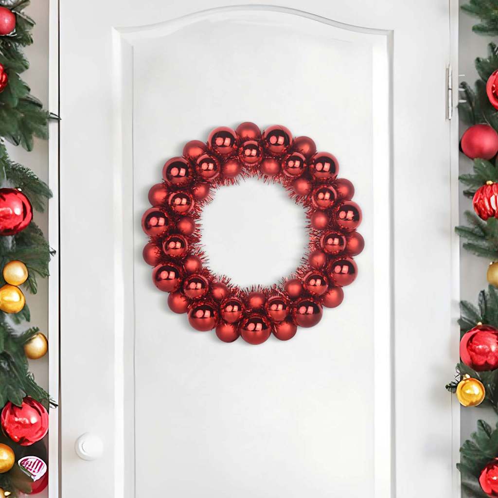 Vidaxx Weihnachtskugelkränze 2 Stück rot 33 x 33 x 7 cm Polystyrol