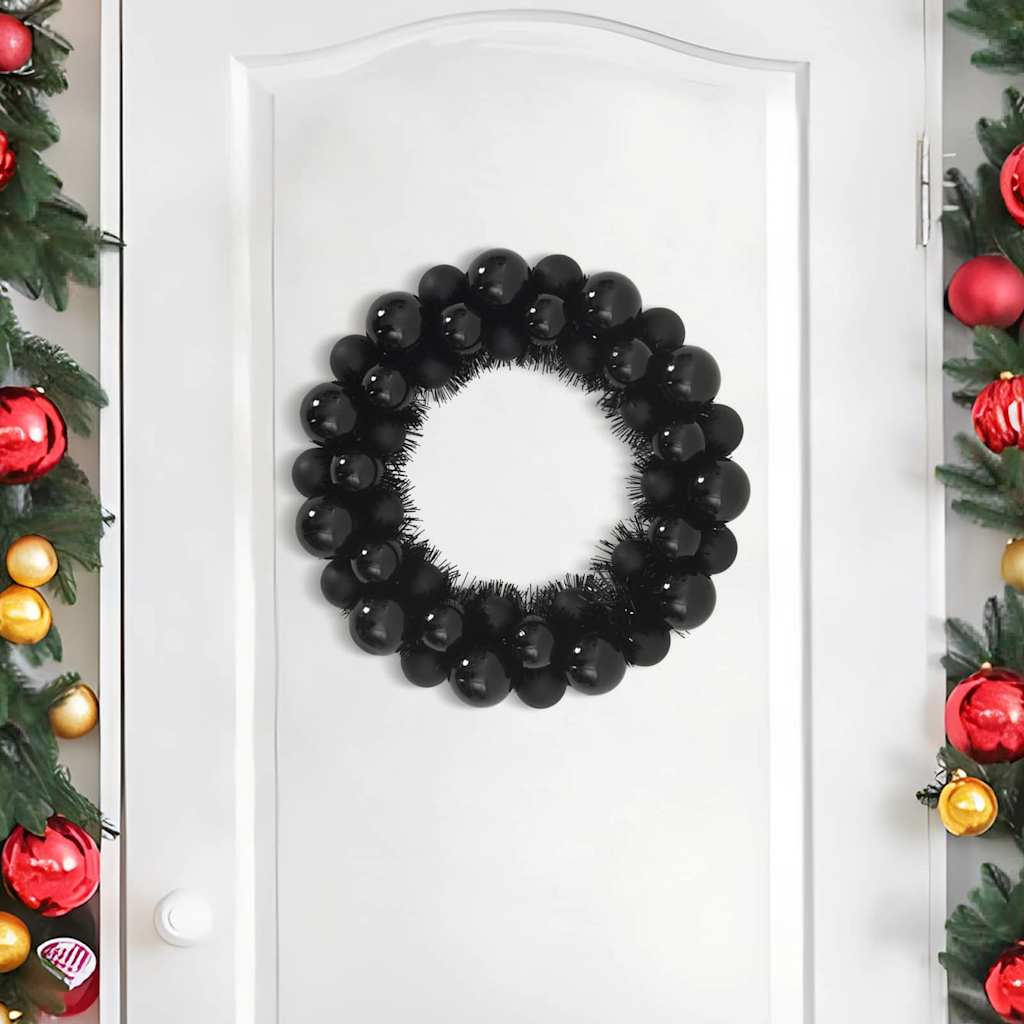 Vidaxx Weihnachtskugelkränze 2 Stück schwarz 33 x 33 x 7 cm Polystyrol