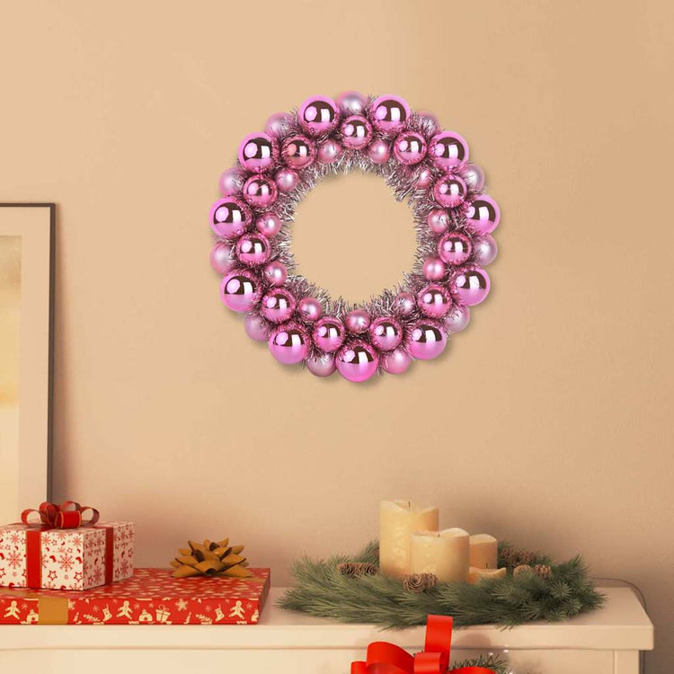 Vidaxl Weihnachtskugelkränze 2 Stück rosa 33 x 33 x 7 cm Polystyrol