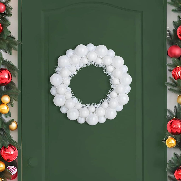 VidaXL Weihnachtskugelkränze 2 Stück weiß 33 x 33 x 7 cm Polystyrol